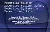 Potential Role of Automated Patient Safety Reporting Systems in Vermont Hospitals