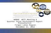WRBHO  BEST Meeting & Quarter Three Performance Report  Presentation  Finger Lakes Region