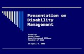 Presentation on Disability Management
