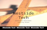 Westside Tech Curriculum Department  Learning Guides