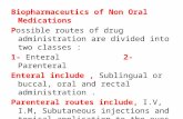 Biopharmaceutics of Non Oral Medications