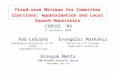 Fixed-size Minimax for Committee Elections: Approximation and Local Search Heuristics