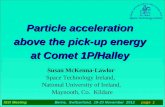 Particle acceleration above the pick-up energy at Comet 1P/Halley