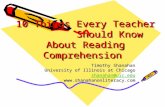10 Things Every Teacher         Should Know About Reading Comprehension