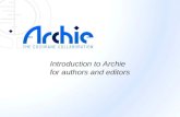 Introduction to Archie  for authors and editors