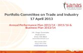 Portfolio Committee  on  Trade and Industry 17 April 2013