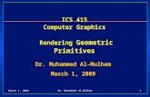 ICS 415 Computer Graphics  Rendering  Geometric Primitives