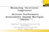 Measuring Vocational Competence  Written Performance Assessments beyond Multiple Choice