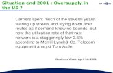 Situation end 2001 : Oversupply in the US ?