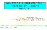 Neutrino experiments:  Review of Recent Results