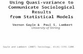 Using Quasi-variance to Communicate Sociological Results from Statistical Models
