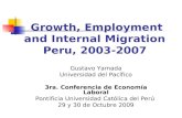 Growth, Employment and Internal Migration  Peru, 2003-2007