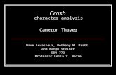 Crash  character analysis Cameron Thayer