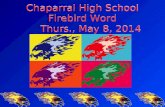 Chaparral High School Firebird Word Thurs., May 8, 2014