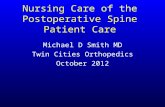 Nursing Care of the Postoperative Spine Patient Care