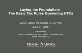Laying the Foundation:   The Basic Tax Rules Governing HTCs