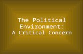 The Political Environment: A Critical Concern