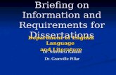 Briefing on Information and Requirements for Dissertations