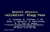 Geant4 physics validation: Bragg Peak