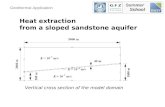 Heat extraction from a sloped sandstone aquifer