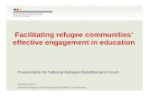 Facilitating refugee communities’ effective engagement in education