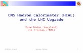 CMS Hadron Calorimeter (HCAL) and the LHC Upgrade Drew Baden (Maryland) Jim Freeman (FNAL)
