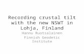 Recording crustal tilt with the new NSWT in  Lohja, Finland