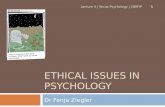 ETHICAL ISSUES IN PSYCHOLOGY