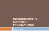 Introduction  to Computer programming