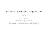 Science Notebooking In the OC