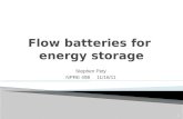 Flow batteries for  energy storage