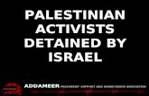 ADDAMEER Fact Sheet  Palestinians detained by Israel