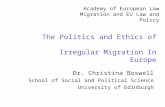 The Politics and Ethics of  Irregular Migration In Europe