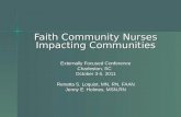 Faith Community Nurses Impacting Communities Externally Focused Conference Charleston, SC