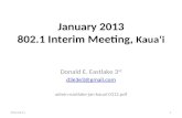 January 2013 802.1 Interim Meeting,  Kaua ‘ i