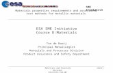 ESA SME Initiative Course D:Materials
