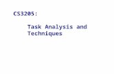 CS3205:      Task Analysis and     Techniques