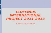 COMENIUS INTERNATIONAL PROJECT 2011-2013 B. Macor & P. Cerebuch