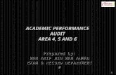 ACADEMIC PERFORMANCE AUDIT AREA 4, 5 AND 6