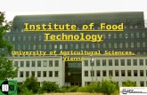 Institute of Food Technology University of Agricultural Sciences, Vienna