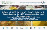 Roles of GEF National Focal Points &  Experiences in GEF Coordination and Integration