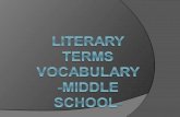 Literary Terms Vocabulary  -Middle School-