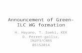 Announcement of Green-ILC WG formation