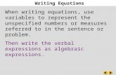 Writing equations