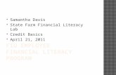 Samantha  Davis State Farm Financial Literacy Lab Credit Basics April 21, 2011