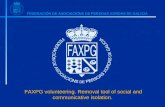 FAXPG volunteering. Removal tool of social and communicative isolation.