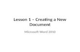 Lesson 1 – Creating a New Document