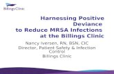 Harnessing Positive Deviance  to Reduce MRSA Infections  at the Billings Clinic