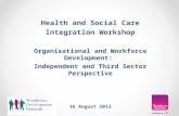 Health and Social Care Integration Workshop Organisational and Workforce Development: