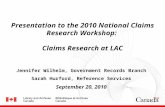 Presentation to the 2010 National Claims Research Workshop:  Claims Research at LAC